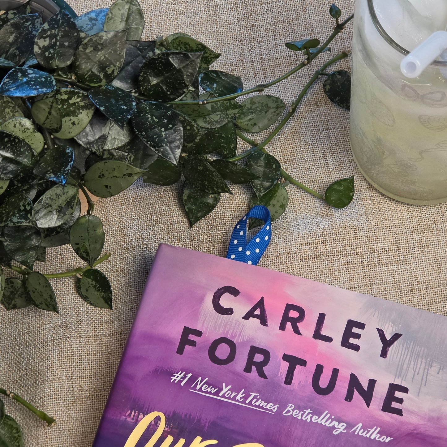 Fabric Bookmark: Blue Coquette Floral