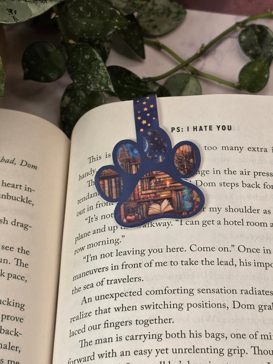 Magnetic Bookmark: Midnight Library Paw