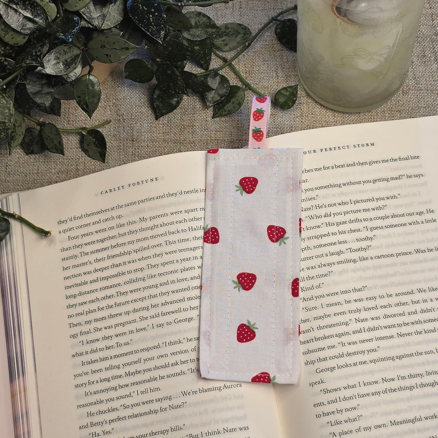 Fabric Bookmark: Strawberry Patch