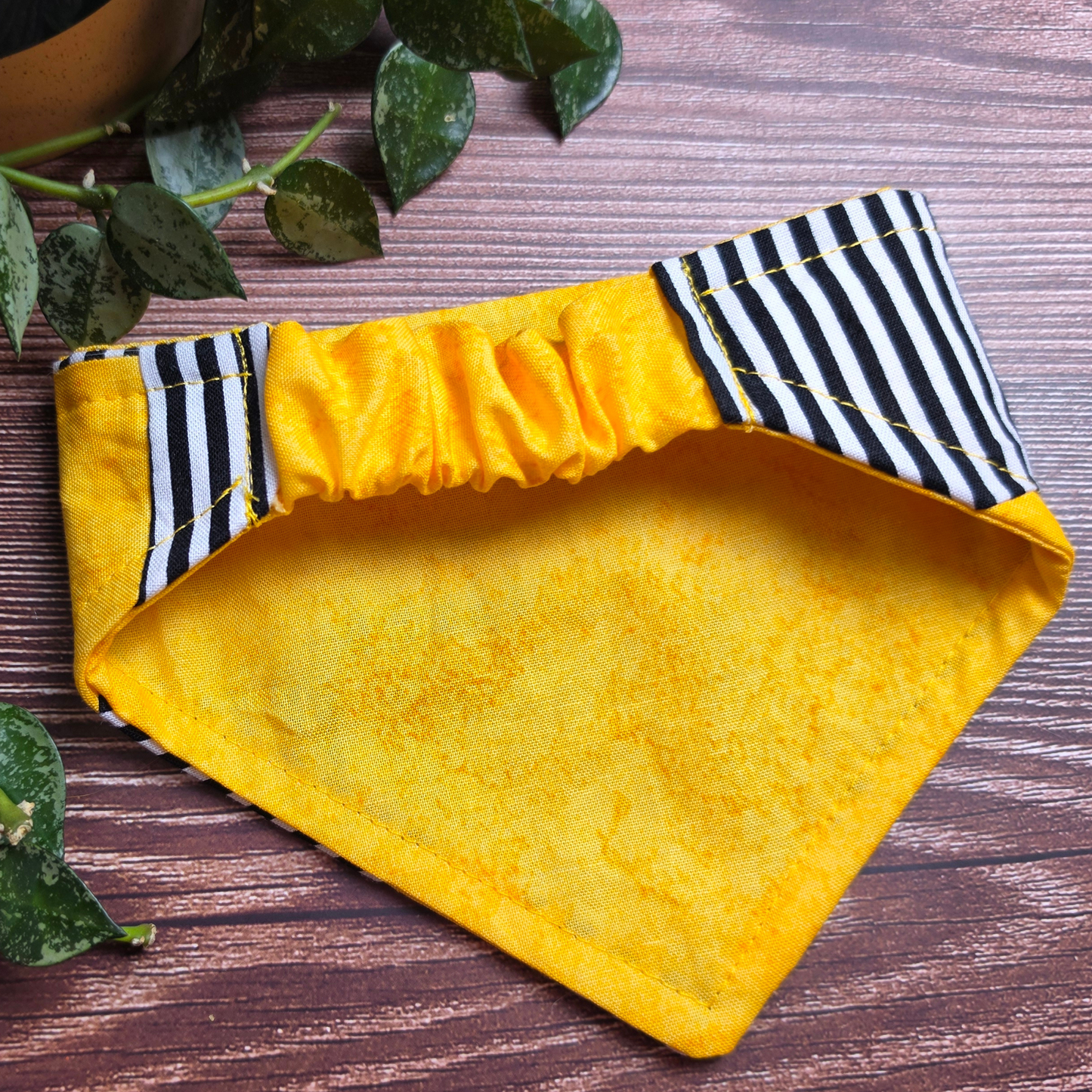 Team Spirit Scrunchie Pet Bandana: Black & Gold