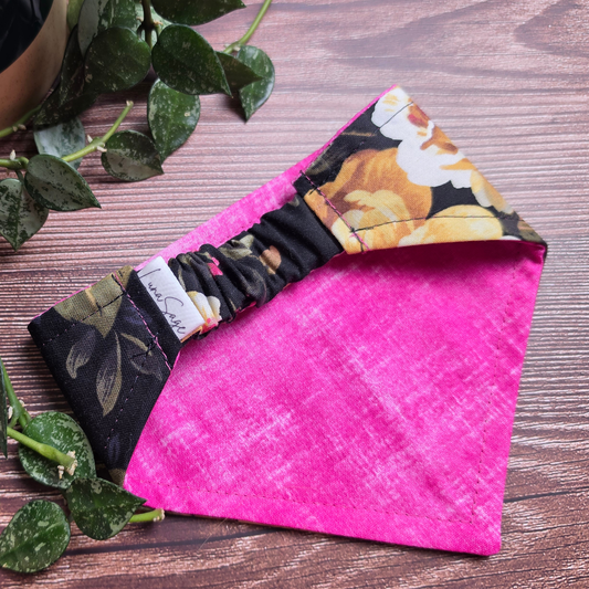 Pink & Butter Floral Scrunchie Pet Bandana